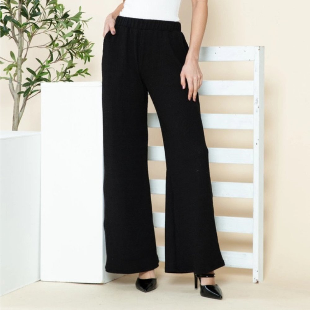 Rib Wide-Leg Pants